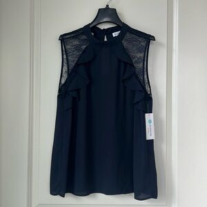 NWT - Stitchfix Bird - Navy Lace Detail Blouse - Sz Medium